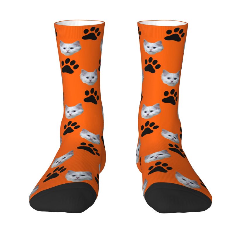 Dress Sock Men - Benutzerdefinierte personalisierte Katze Kopf Gesicht Foto