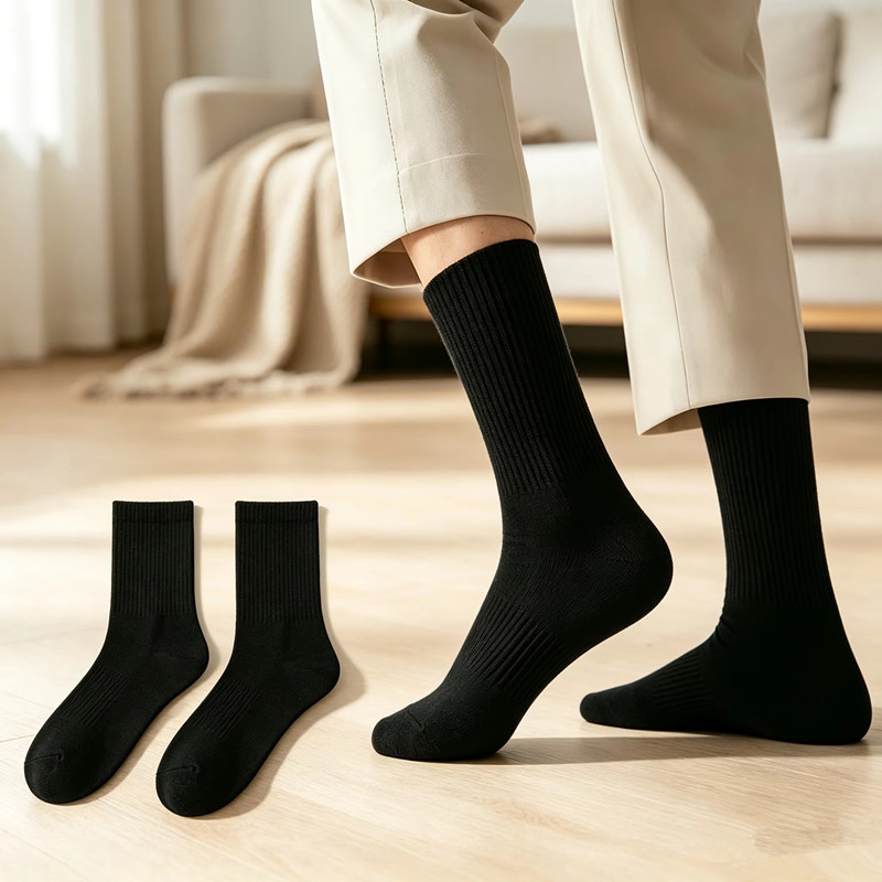 Athletic Sock Cushion - 2 Paar Crew-Sportsocken für Herren, feuchtigkeitsableitende,